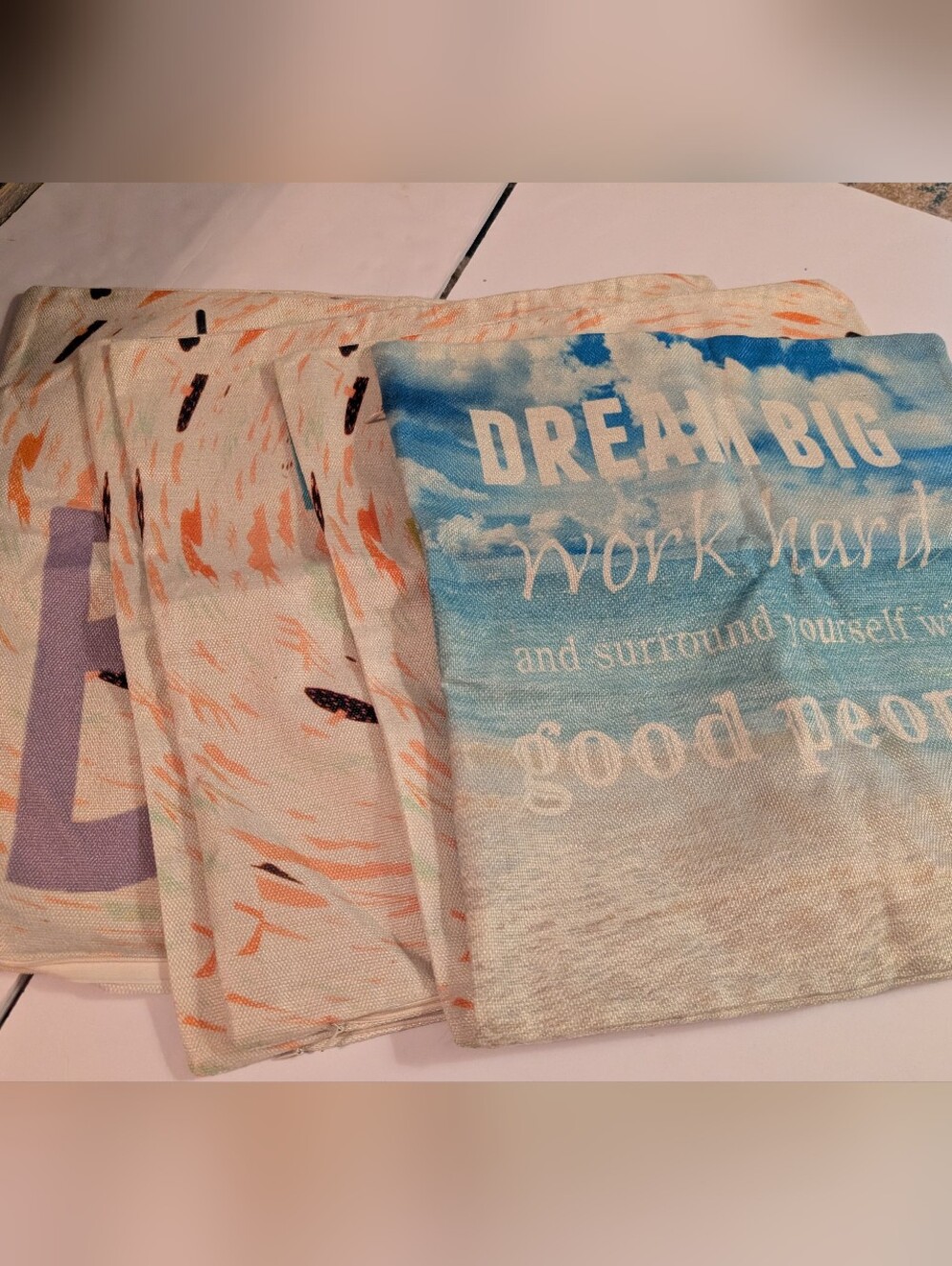 Office, Patio Inspirational Printed Canvas Pillow Cases 17x17 Set of 5